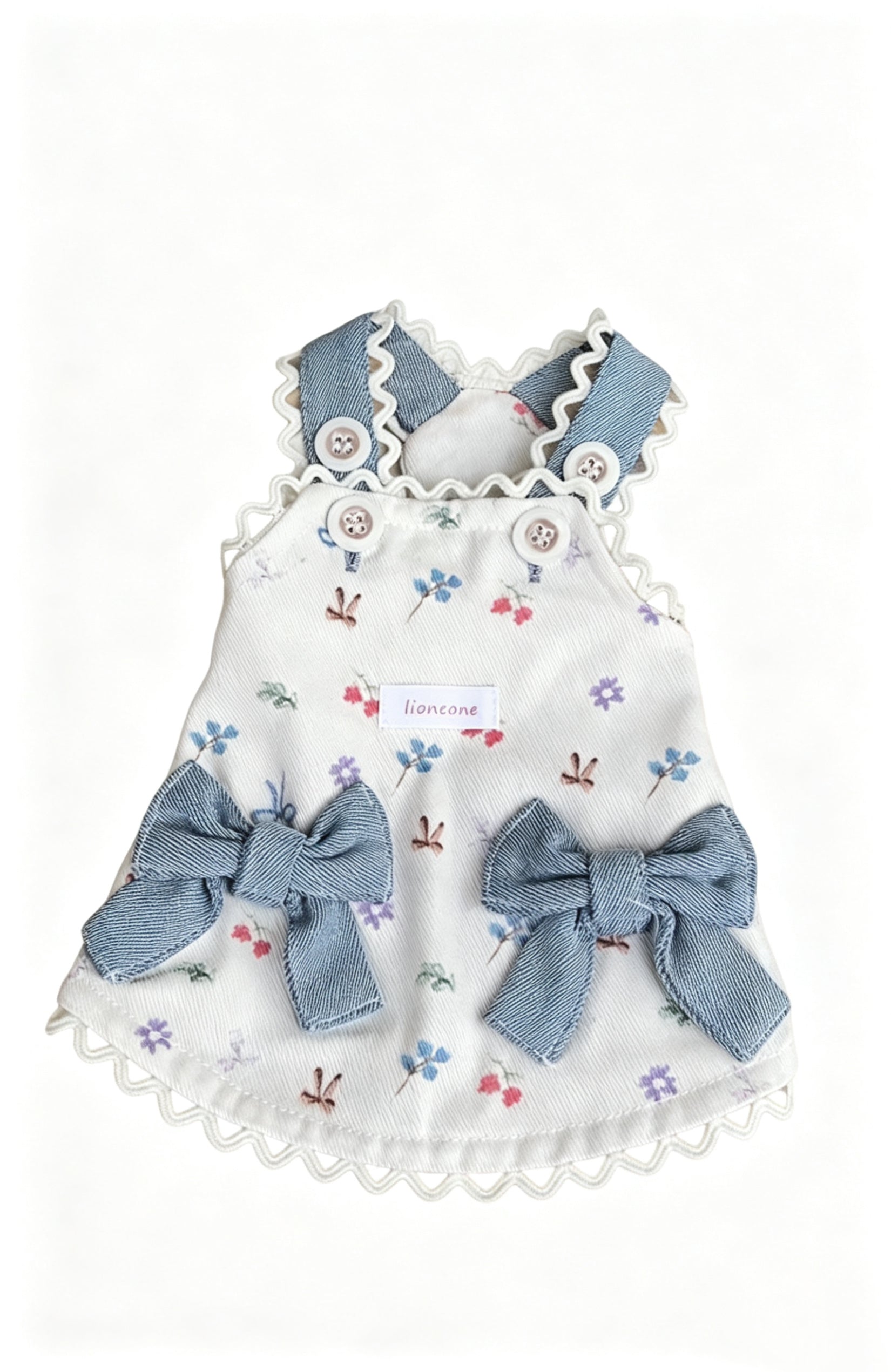 Denim Blossom Pinafore Dress