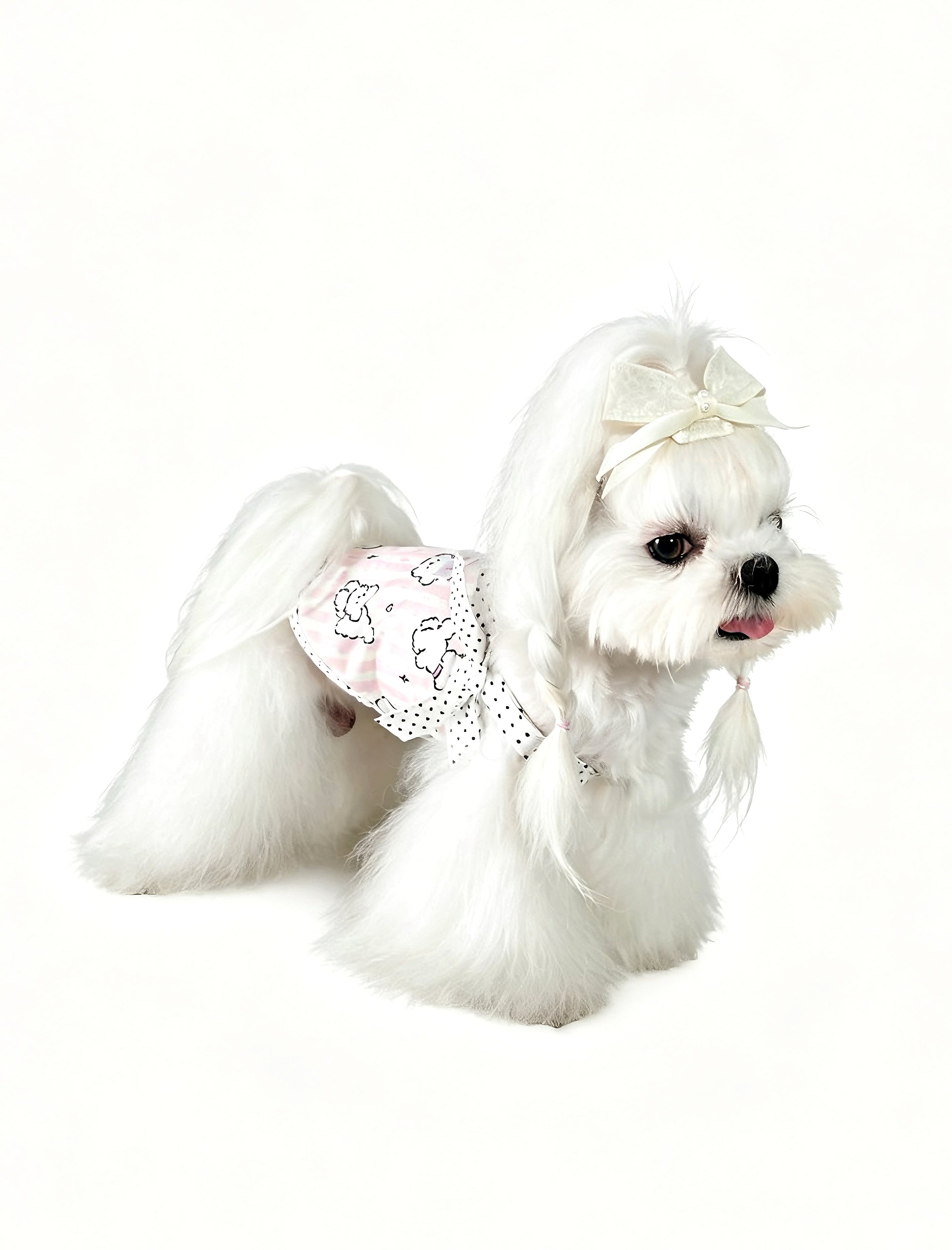 Puppy Print Bow Tank