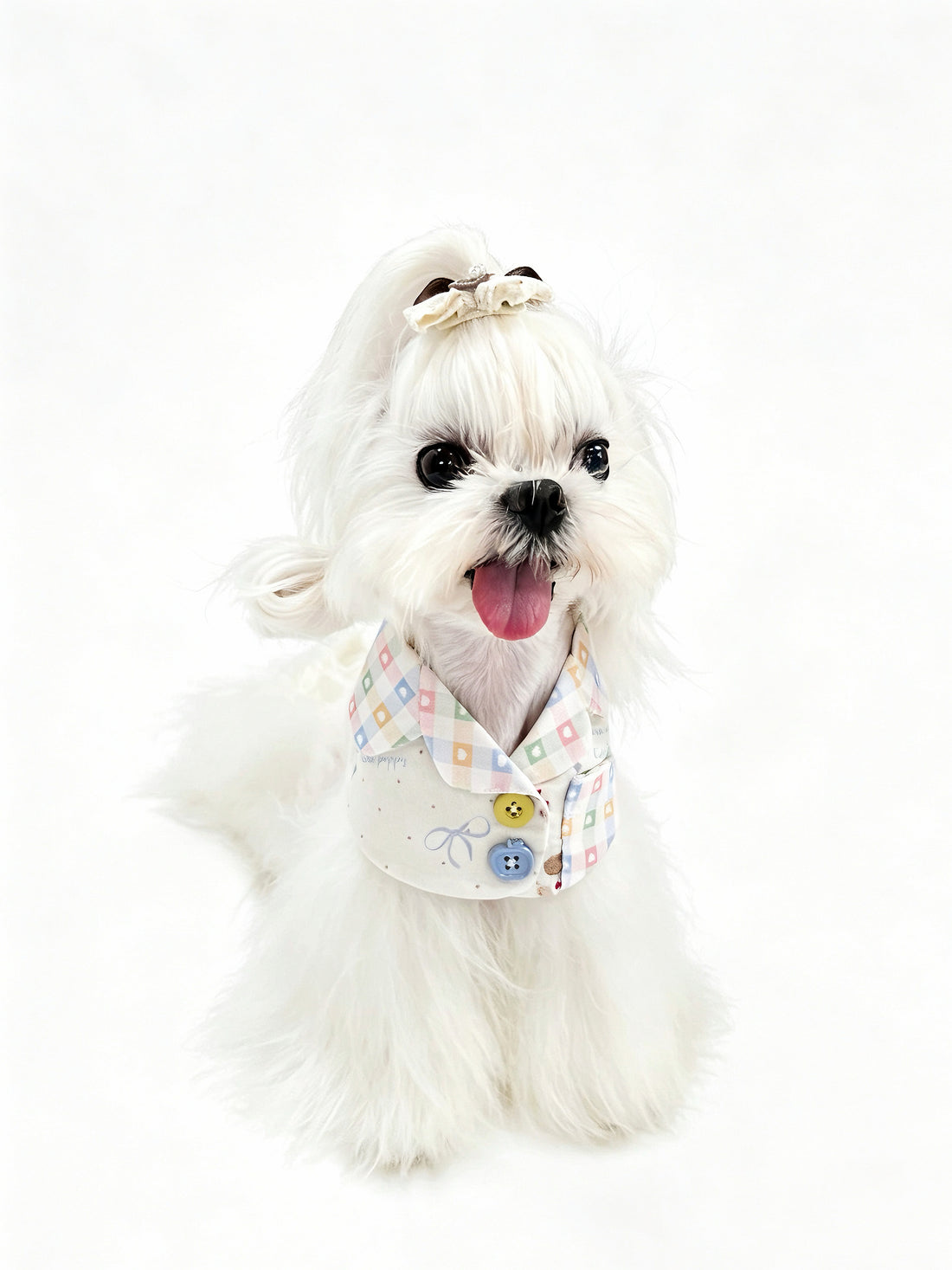 Candy Check Bow Bib