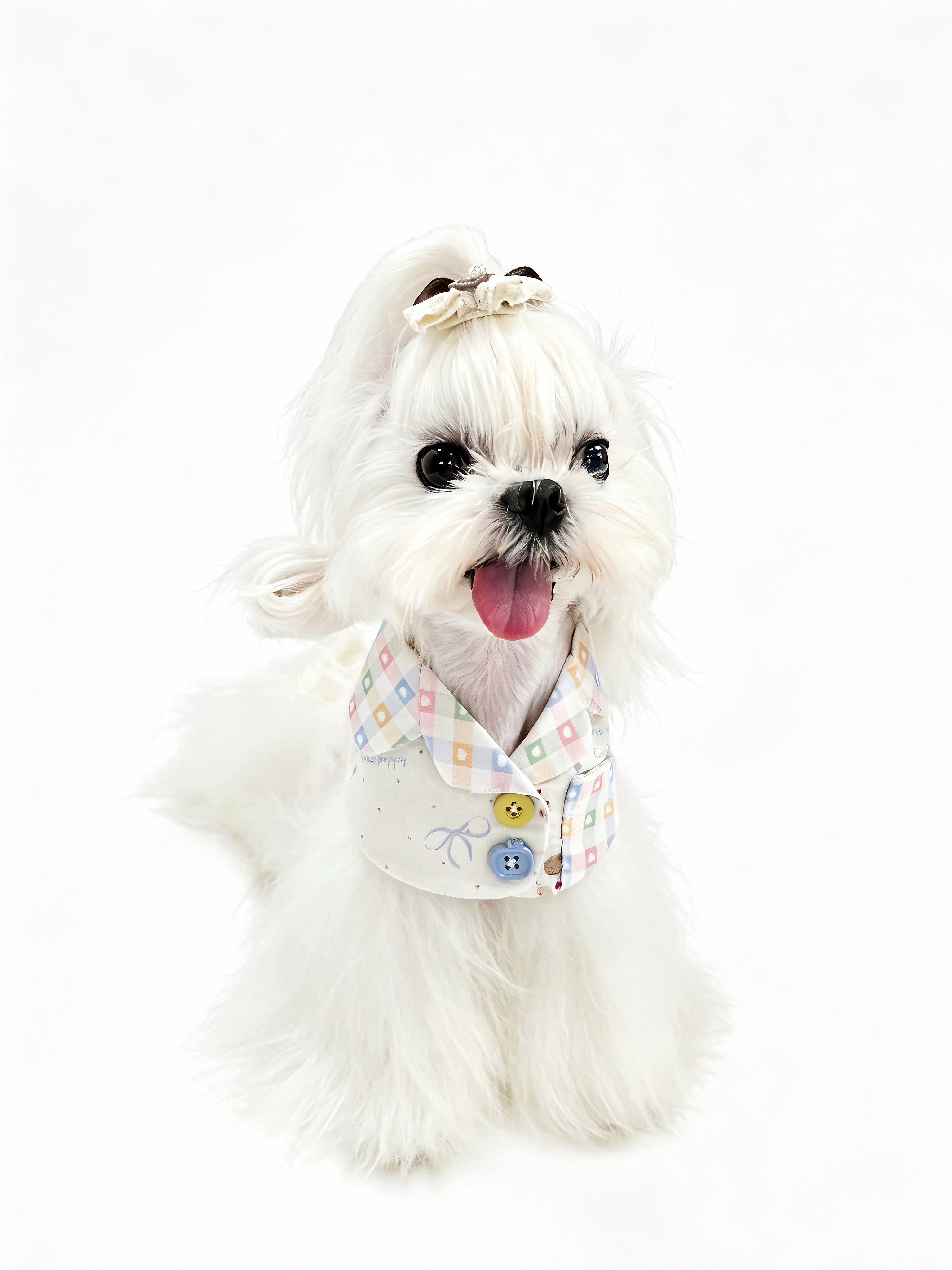 Candy Check Bow Bib