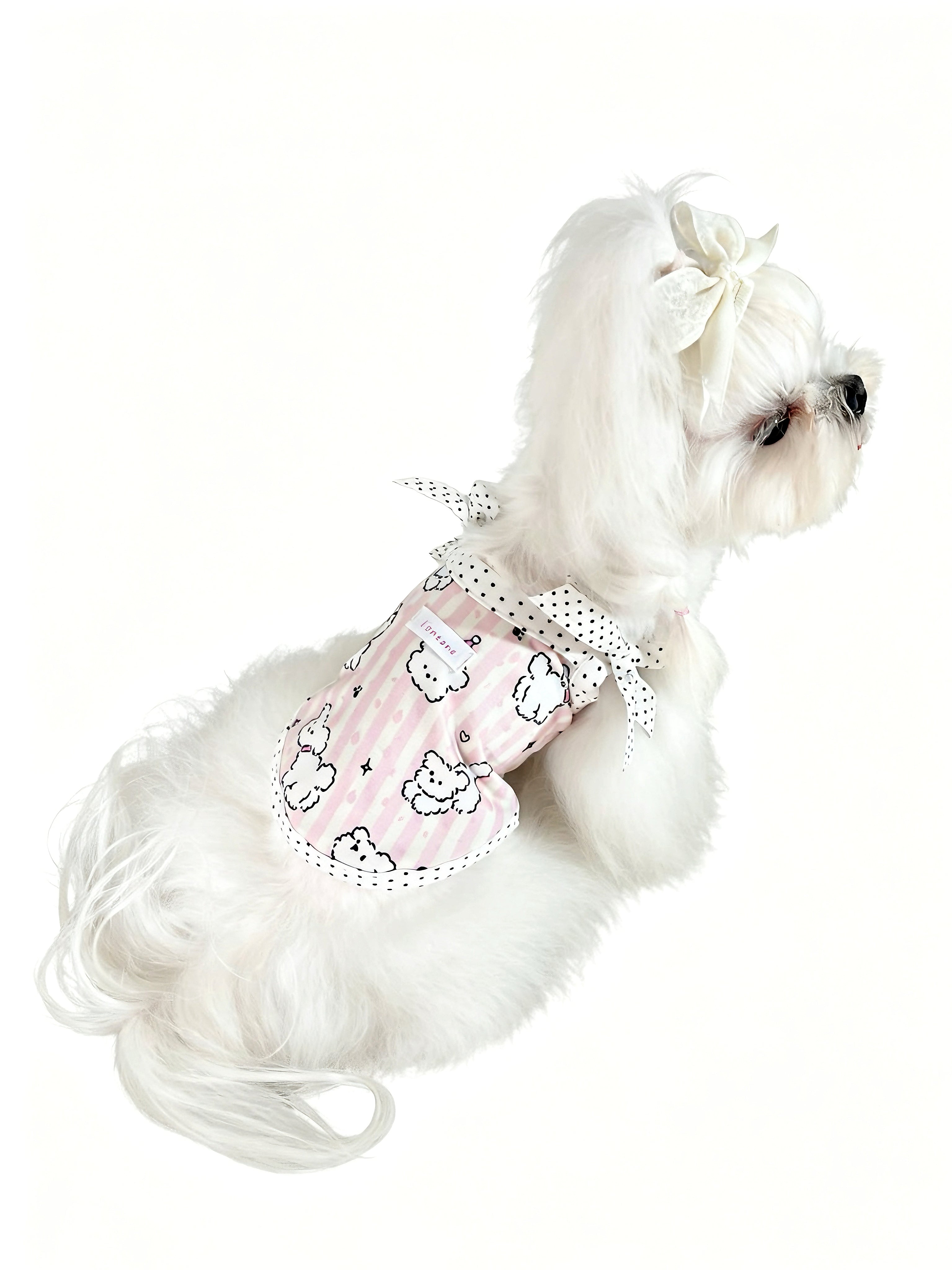 Puppy Print Bow Tank